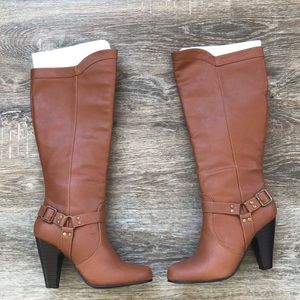 JustFab Brown Knee High Boots